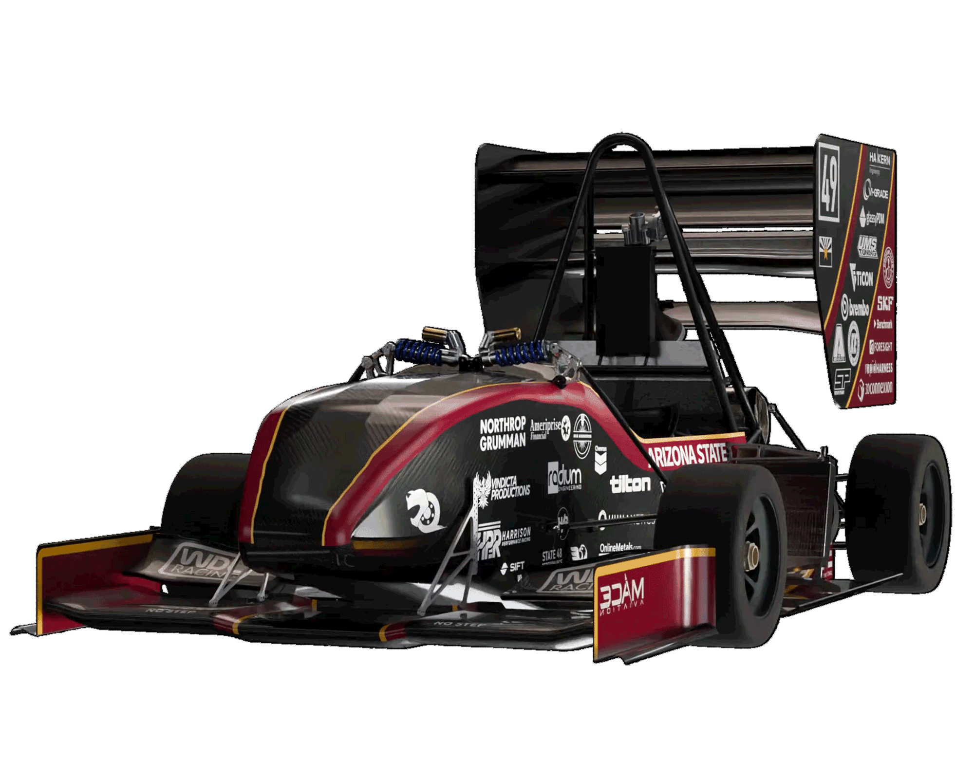 Rendered Formula SAE race car